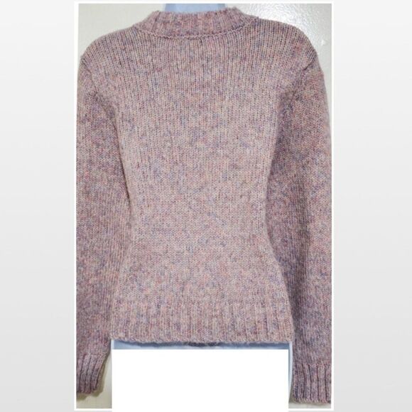 New Purple & Pink Cable Chunky Knit Cropped Pullover Sweater - Picture 11 of 16